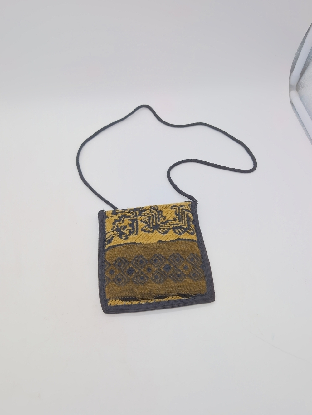 Handwoven Kilim Yellow and Black Crossbody Shoulder Bag